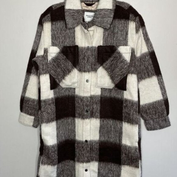 ABERCROMBIE & FITCH Womens Winterized Wool-Blend Shirt Jacket n M